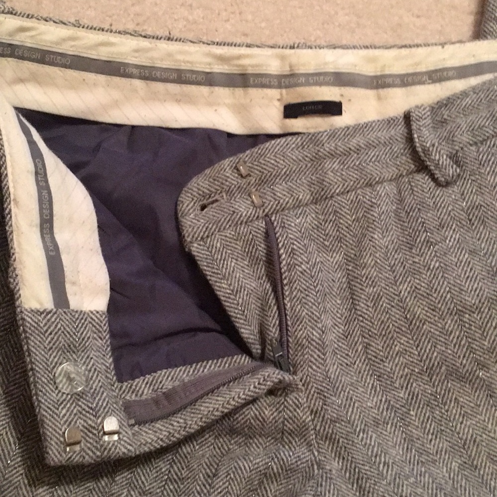 Express Editor Gray Wool Pants Size 8 Sparkles! - image 4